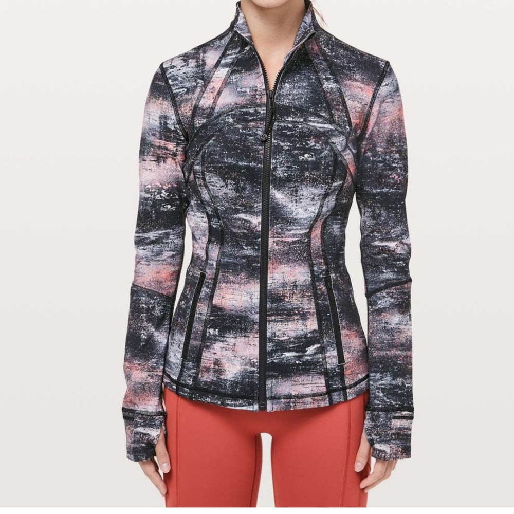 Lululemon Define Jacket Azurite Poppy Coral Multi size 6